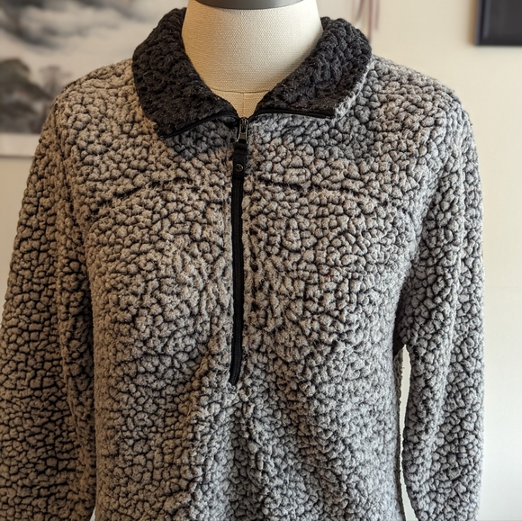 Free Country Jackets & Blazers - Grey sweater with zip up collared neck